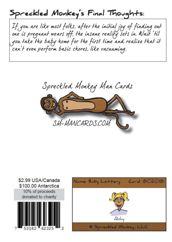 Back of "Baby lottery" card