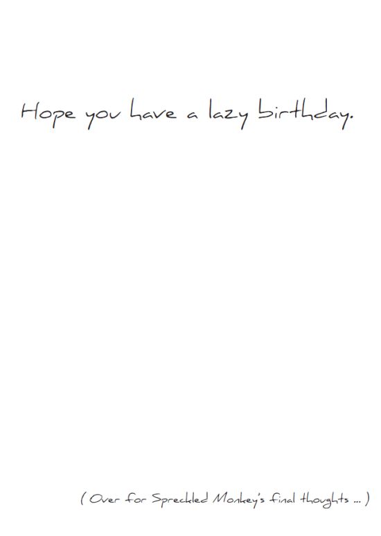 Inside of "Lazy Giraffe (Birthday)" card