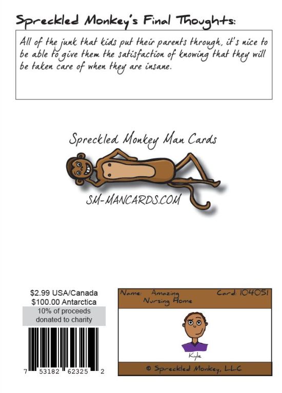 Back of "Amazing Nursing Home" card