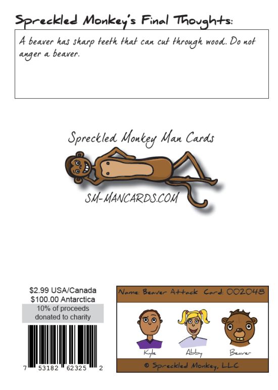 Back of "Beaver Attack" card