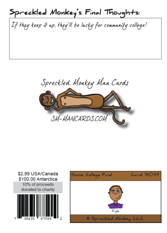 Back of "College Fund" card