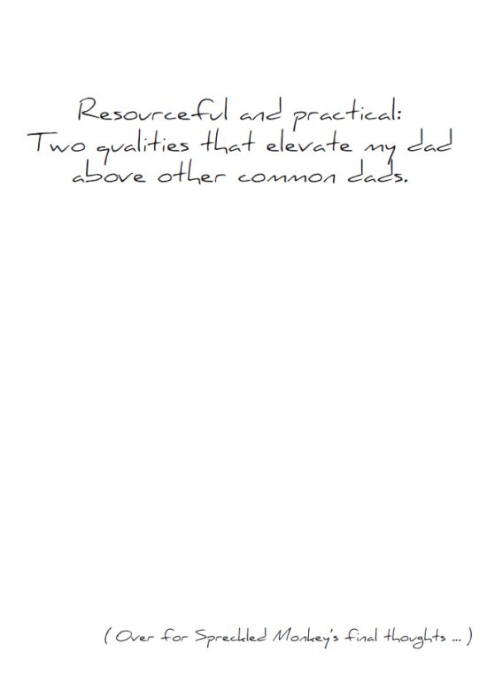 Inside of "Dad Shank" card