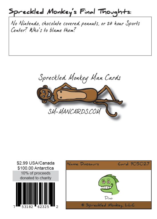 Back of "Dinosaurs" card