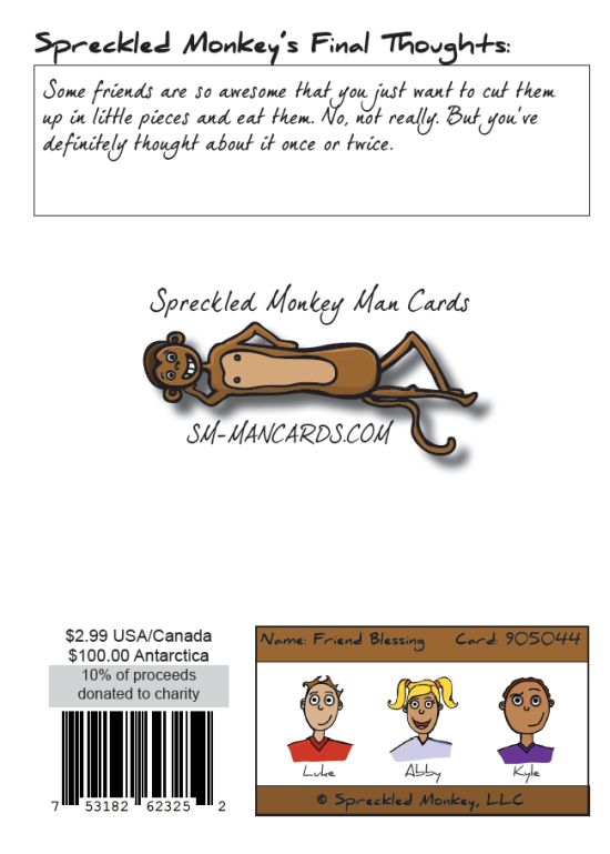 Back of "Friend Blessing" card