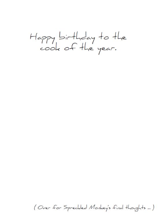 Inside of "Good Cook (Birthday)" card