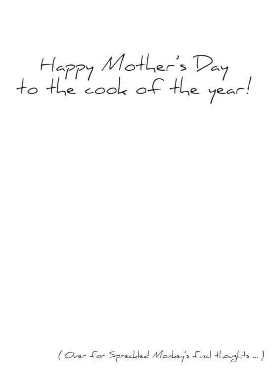 Inside of "Good Cook (Mothers Day)" card