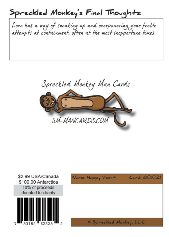 Back of "Happy Vomit" card