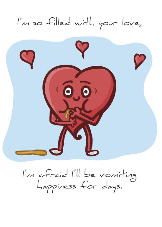 Front of "Happy Vomit" card