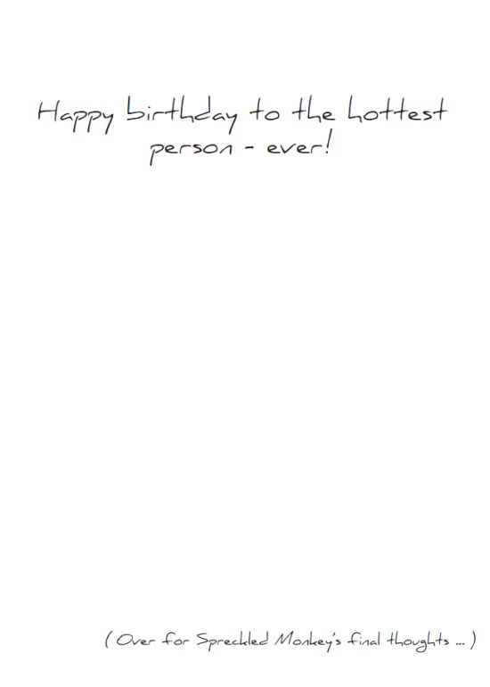 Inside of "Hotter Girl (Birthday)" card
