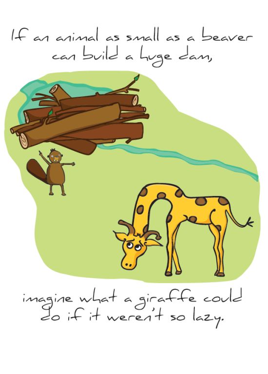 Front of "Lazy Giraffe" card