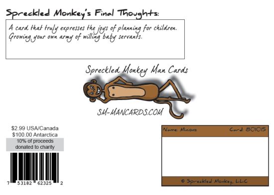 Back of "Minions" card