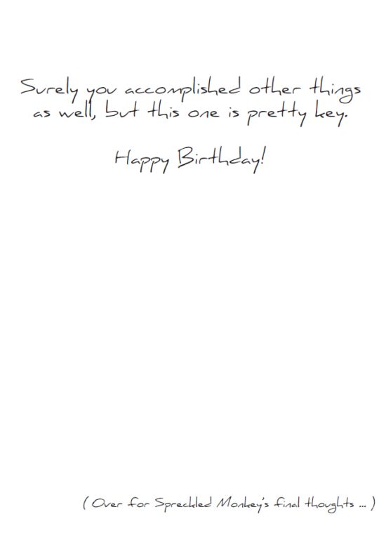 Inside of "Not Dying" card