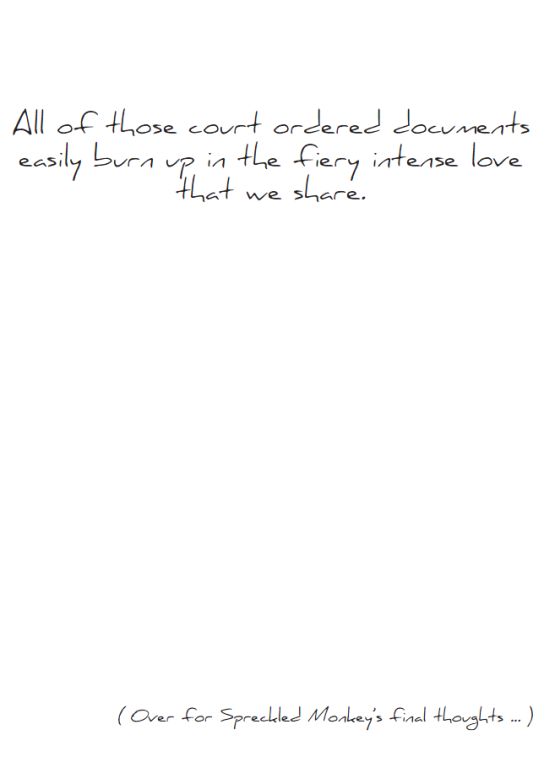 Inside of "Restraining Order" card