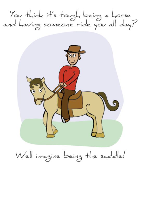 Front of "Saddle" card