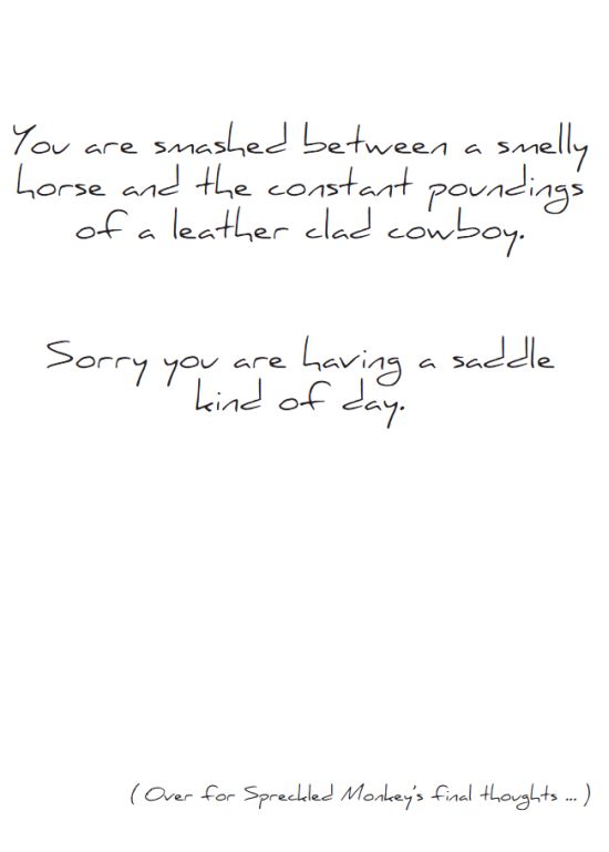 Inside of "Saddle" card