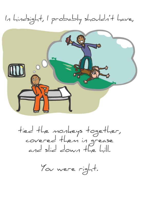 Front of "Sorry Hindsight" card