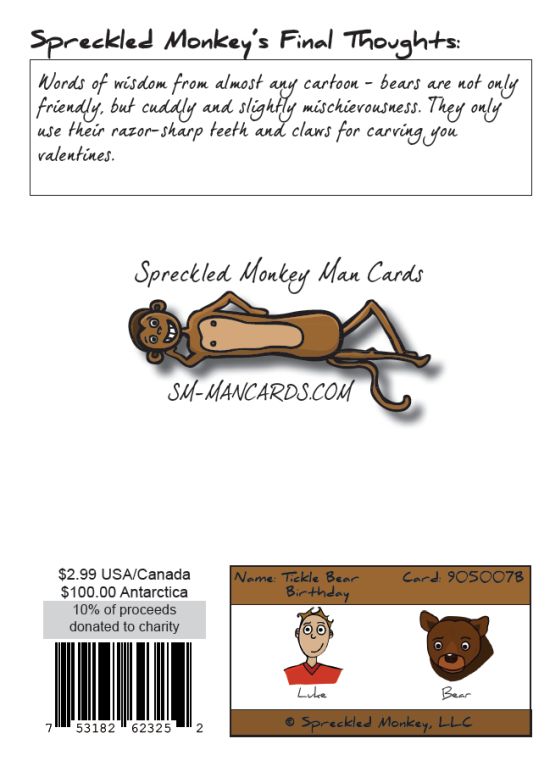 Back of "Tickle Bear (Birthday)" card
