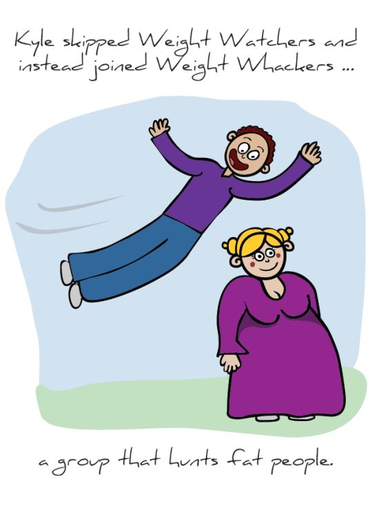 Front of "Weight Whackers" card