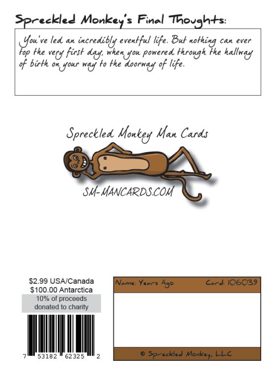 Back of "Years Ago" card